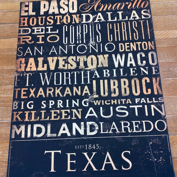 Texas Cities Typography Wrapped Canvas - Picture 1 of 12